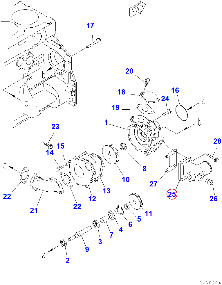 Diagram 6150-61-6861 CONNECTOR - Komatsu