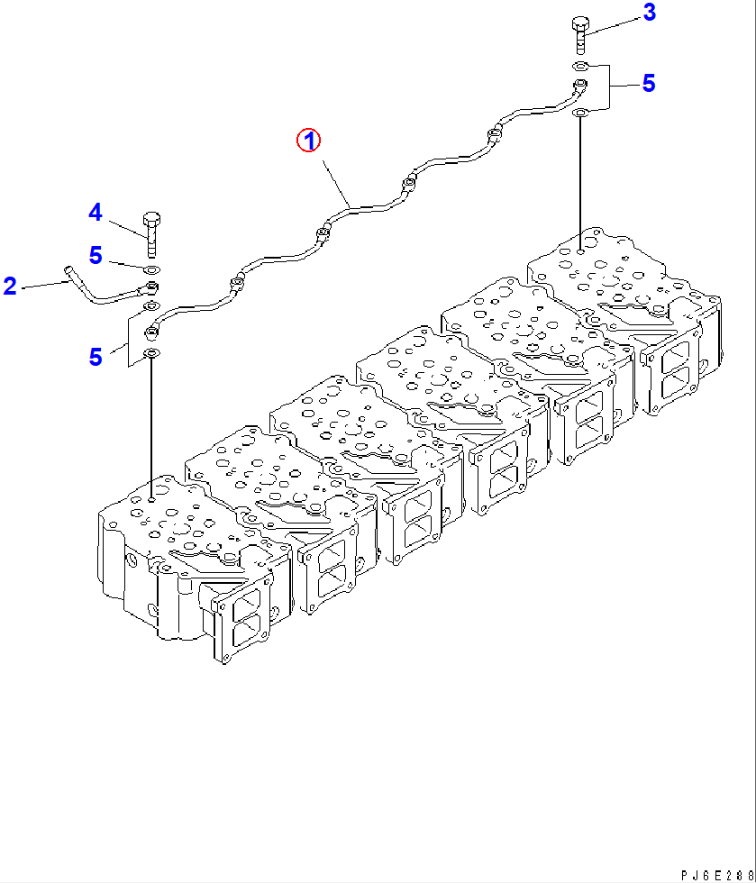 Diagram 6156-11-6410 TUBE - Komatsu