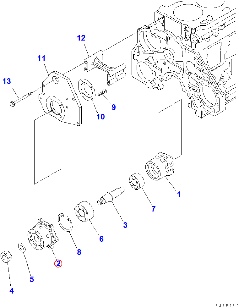 Diagram 6156-61-3110 HUB - Komatsu