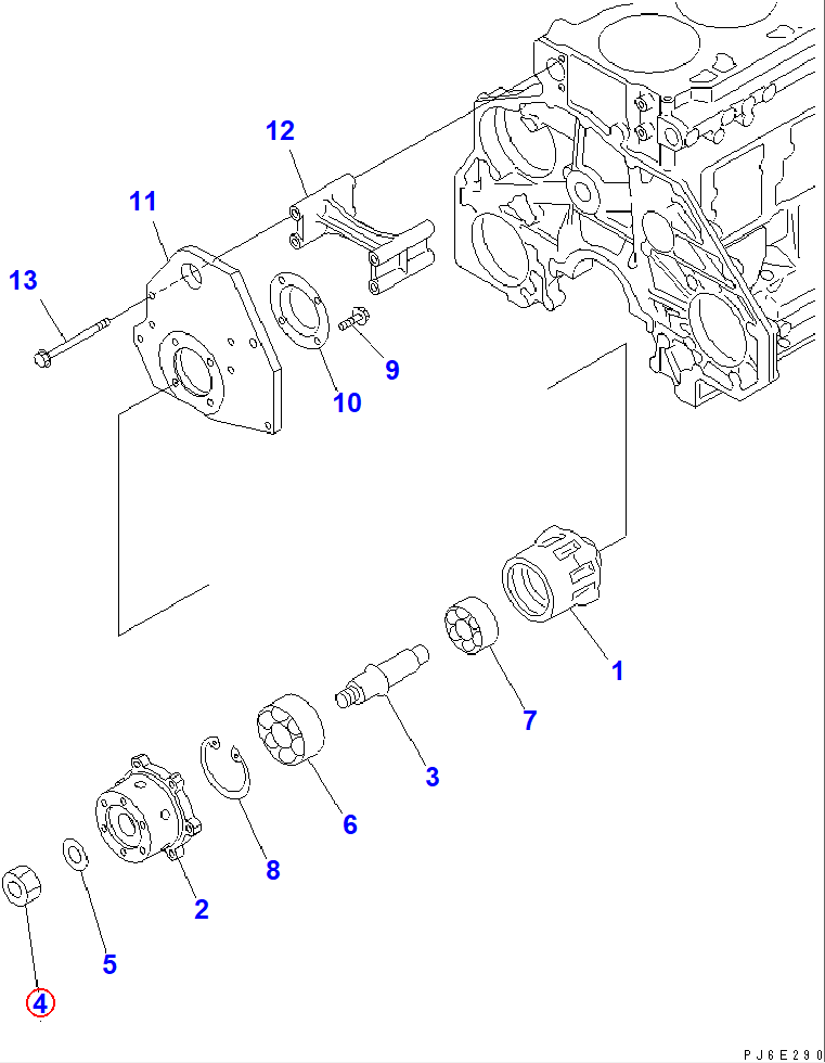 Diagram 01583-02414 NUT - Komatsu