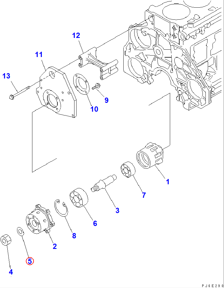 Diagram 01643-32460 WASHER - Komatsu