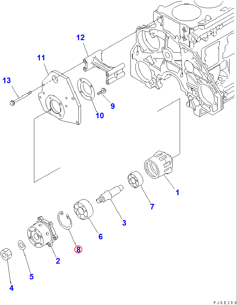 Diagram 04065-08025 RING,SNAP - Komatsu