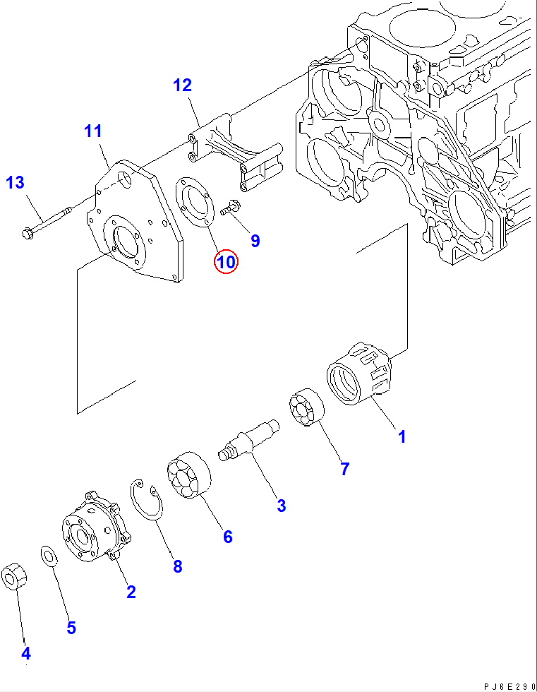 Diagram 6151-61-3970 COVER - Komatsu