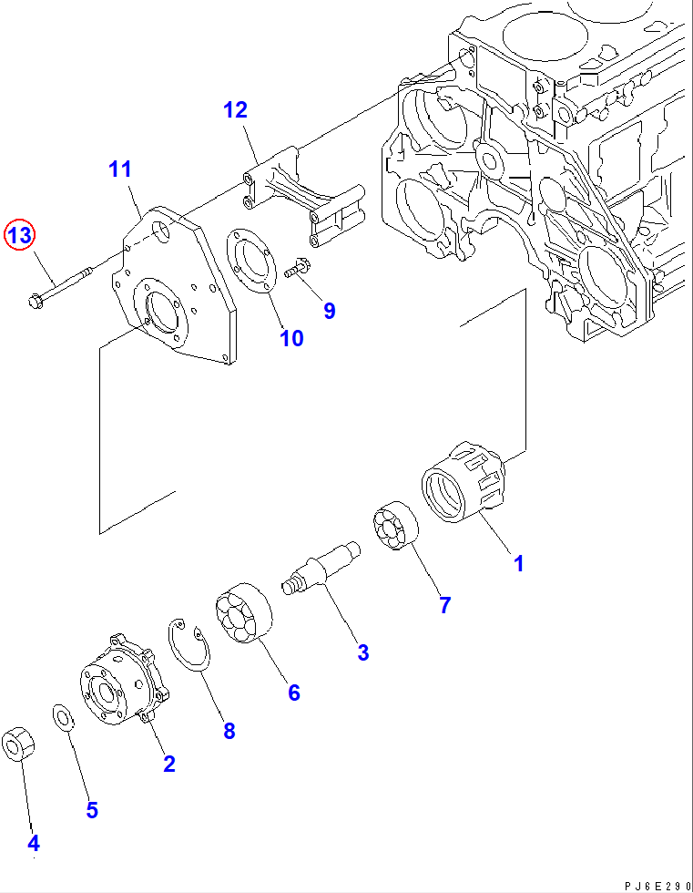 Diagram 01436-01045 BOLT - Komatsu