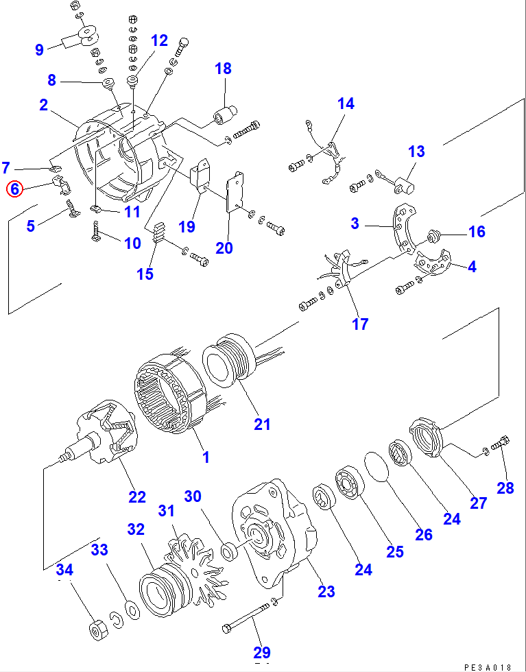 Diagram SD3220-40000X0 SUPPORT - Komatsu