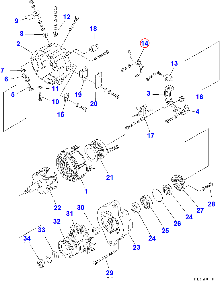 Diagram SD1235-07601X0 RESISTOR ASS'Y - Komatsu