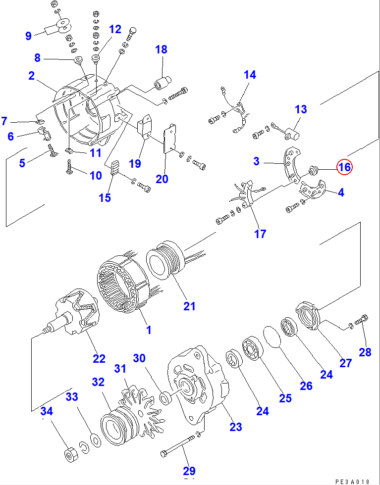 Diagram SD4041-03700X0 BUSHING - Komatsu