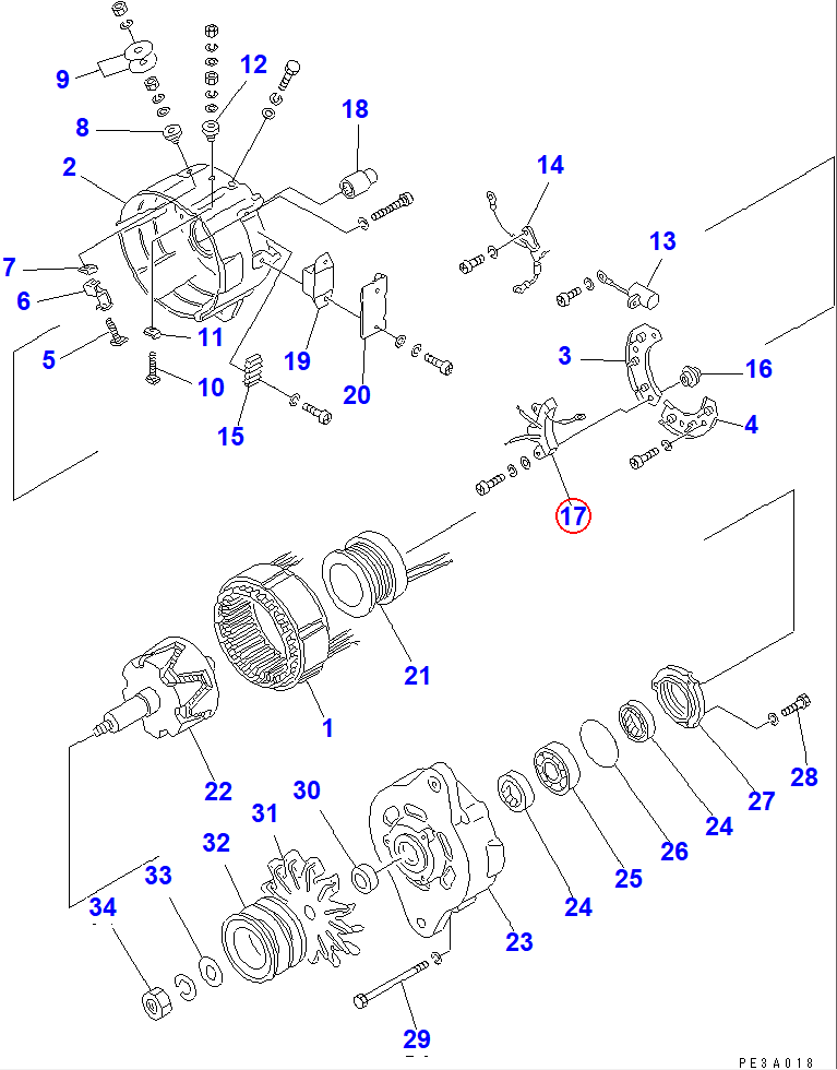Diagram SD1239-04310X0 CHARGE LAMP ASS'Y - Komatsu
