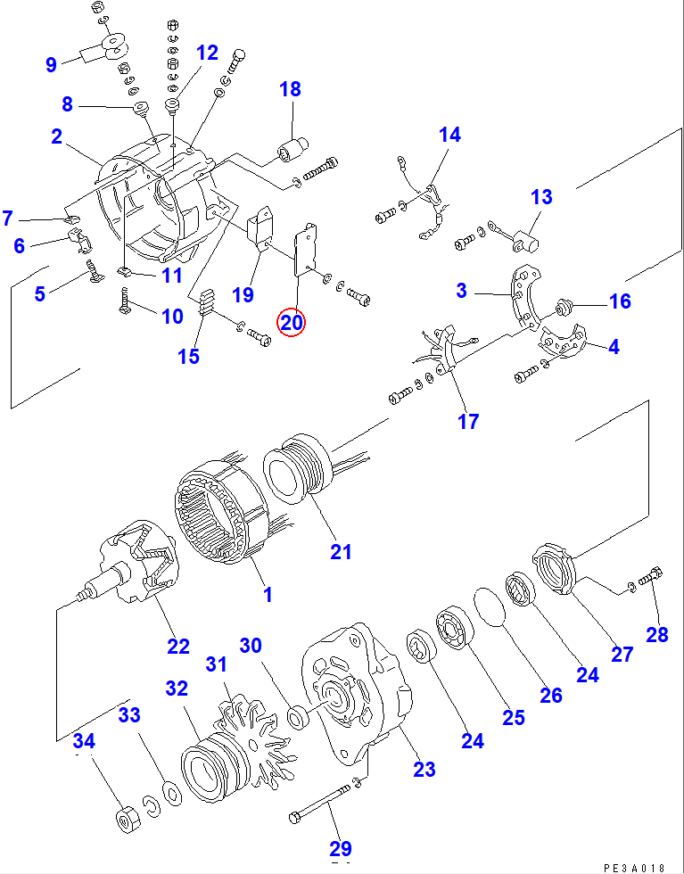 Diagram SD3221-23220X0 COVER - Komatsu