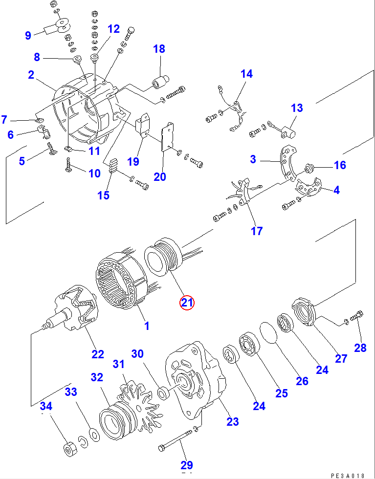 Diagram SD1251-00600X0 COIL ASS'Y - Komatsu