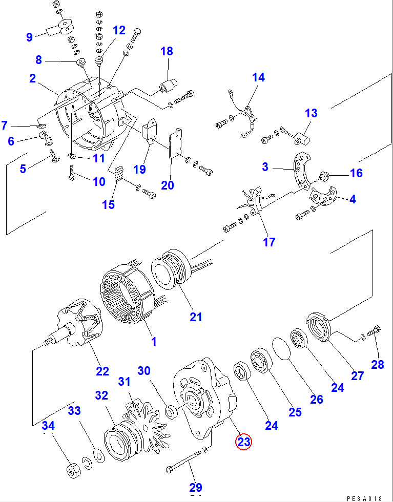 Diagram SD2242-09010X0 BRACKET,FRONT - Komatsu