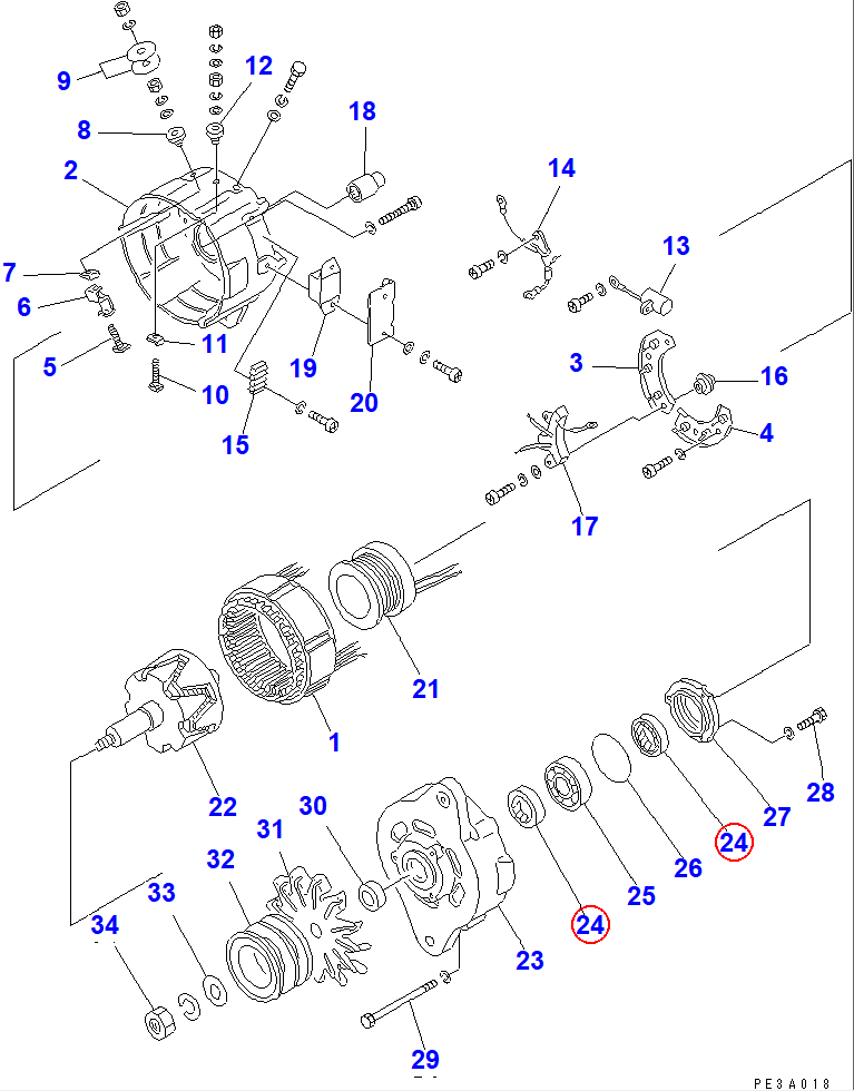 Diagram SD6410-02000X0 SEAL,OIL - Komatsu