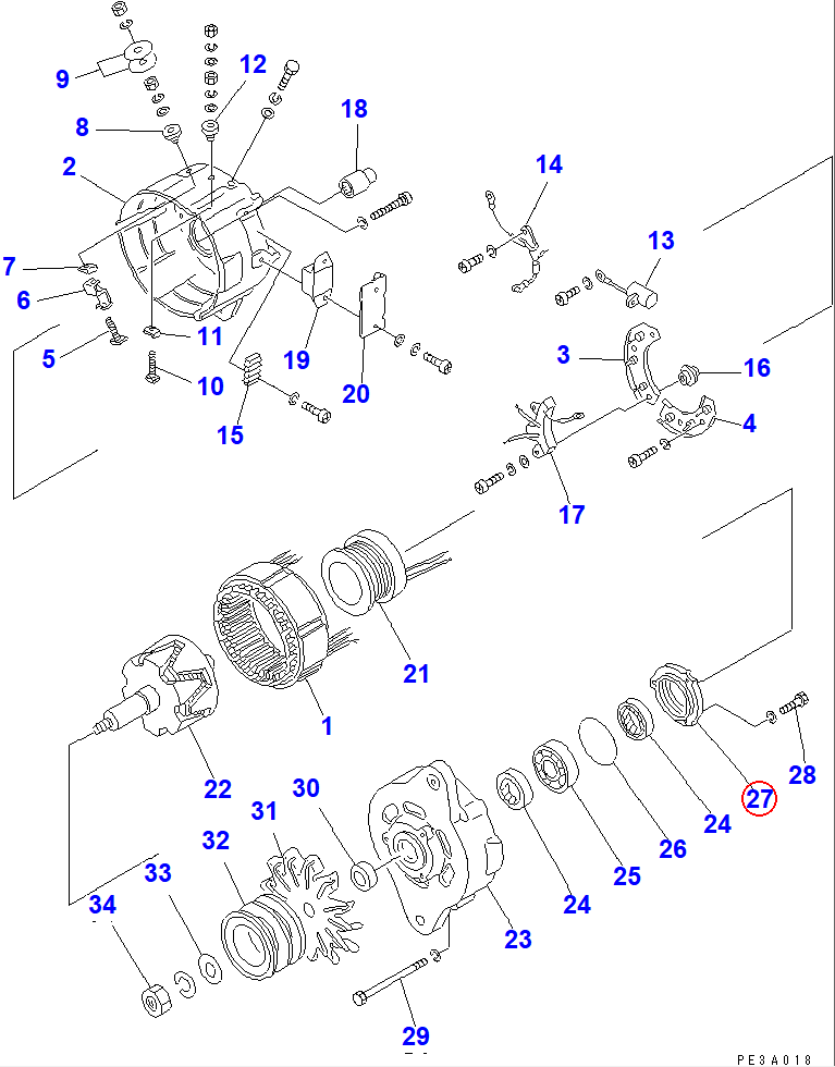 Diagram SD2202-02200X0 COVER,BEARING - Komatsu