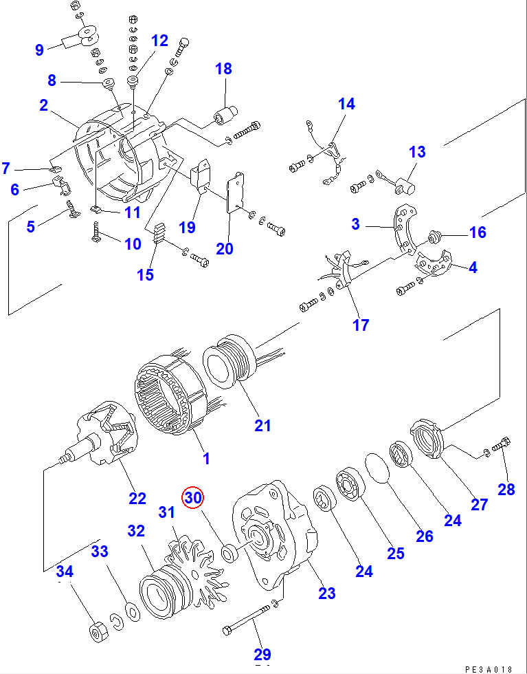 Diagram SD3600-17300X0 COLLAR - Komatsu