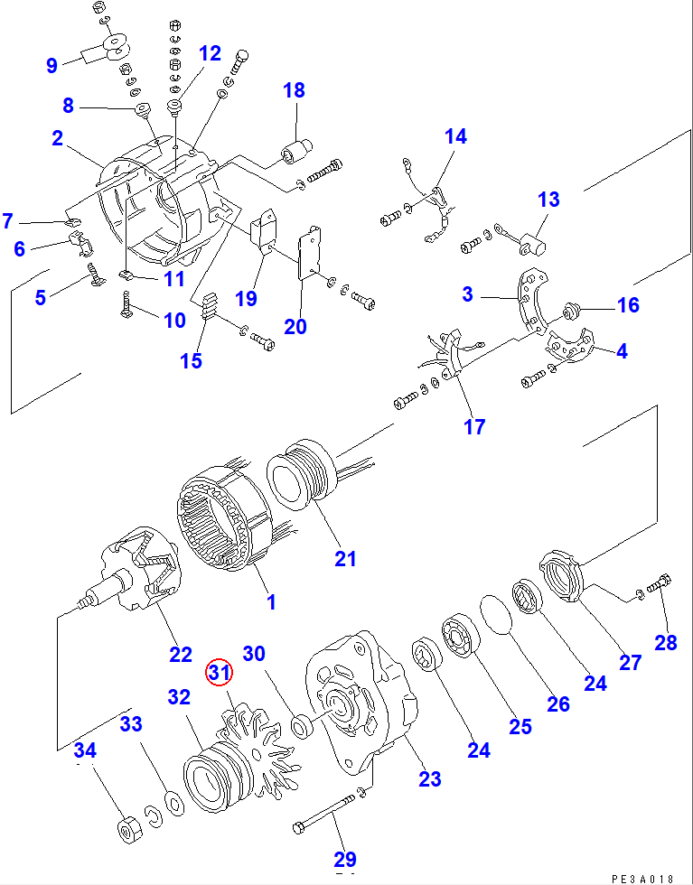 Diagram SD3448-00440X0 FAN - Komatsu