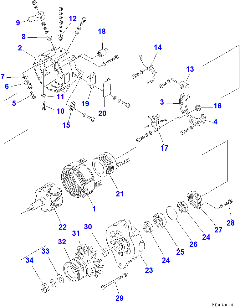 Diagram SD1230-19400X0 REAR BRACKET ASS'Y - Komatsu