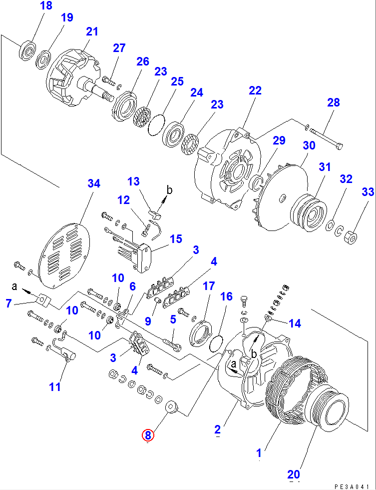 Diagram SD4041-07500X0 BUSHING - Komatsu