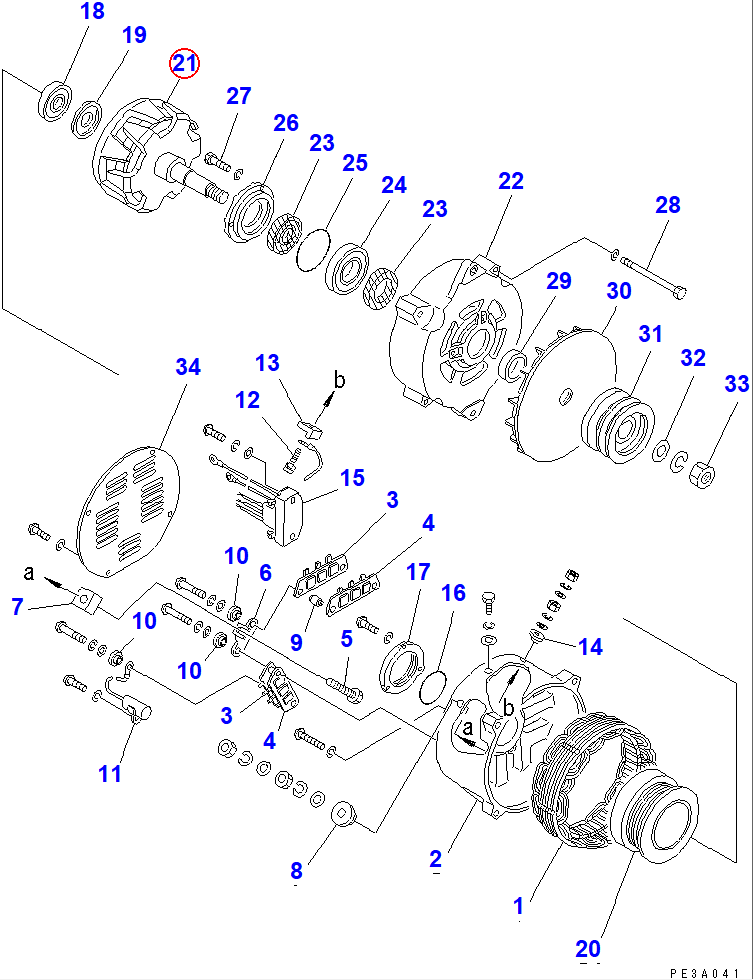 Diagram SD1221-15100X0 ROTOR ASS'Y - Komatsu