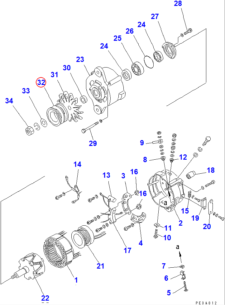 Diagram SD2080-21900X0 PULLEY,HARDENING - Komatsu