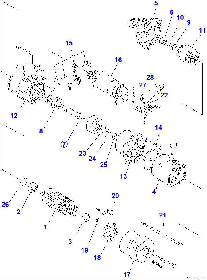 Diagram KD7-23120-0310 SHAFT ASS'Y - Komatsu