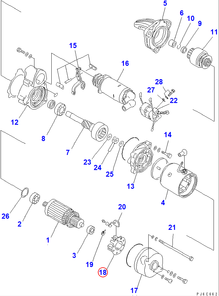 Diagram KD0-23750-0120 BRUSH HOLDER A. - Komatsu