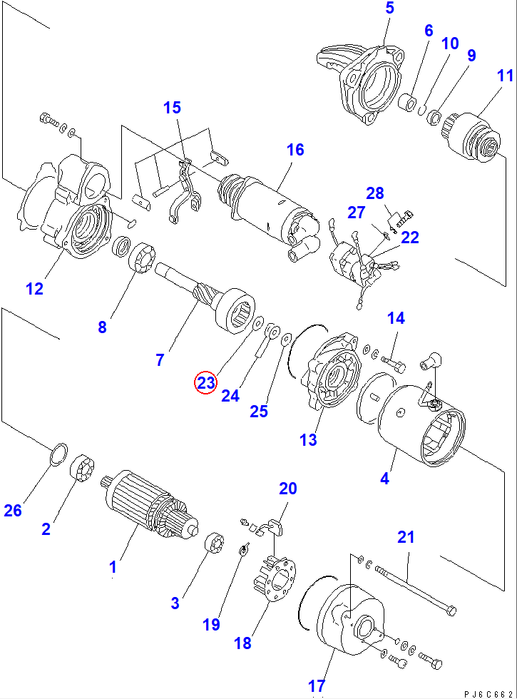 Diagram KD1-23921-0130 WASHER - Komatsu