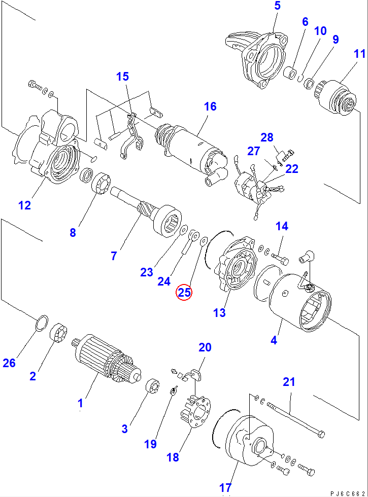 Diagram KD1-23941-0040 WASHER,INSULATE - Komatsu