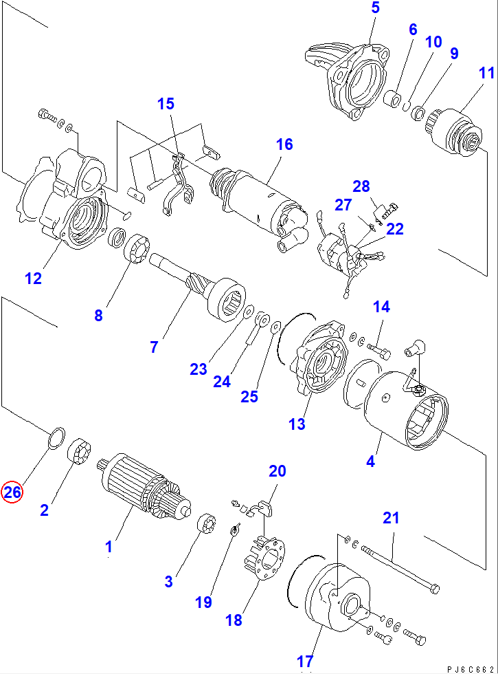 Diagram KD0-23921-0230 WASHER - Komatsu
