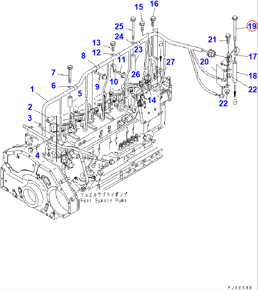 Diagram 01436-01070 BOLT - Komatsu