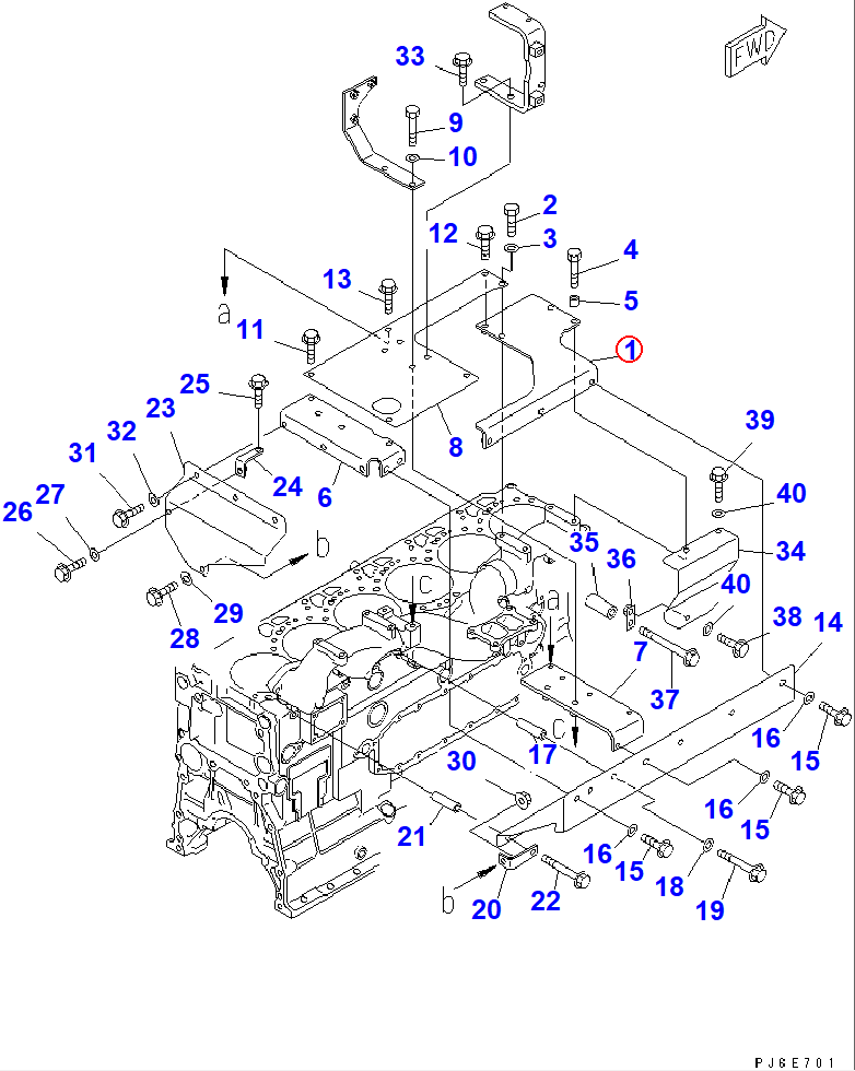 Diagram 6156-11-5331 BRACKET - Komatsu