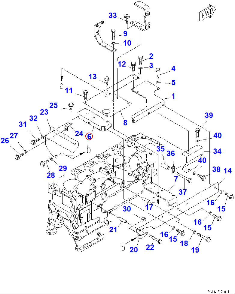 Diagram 6156-11-5320 BRACKET - Komatsu