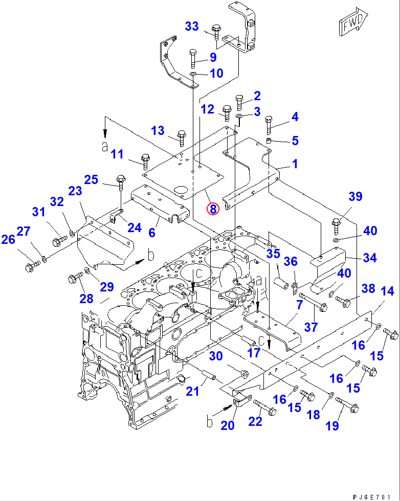 Diagram 6156-11-5340 BRACKET - Komatsu