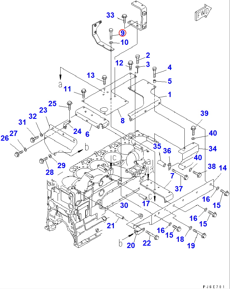 Diagram 01010-E1050 BOLT - Komatsu
