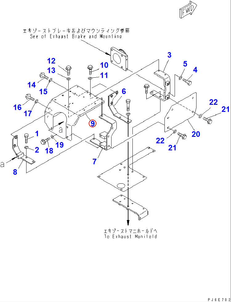 Diagram 6156-11-5421 COVER - Komatsu
