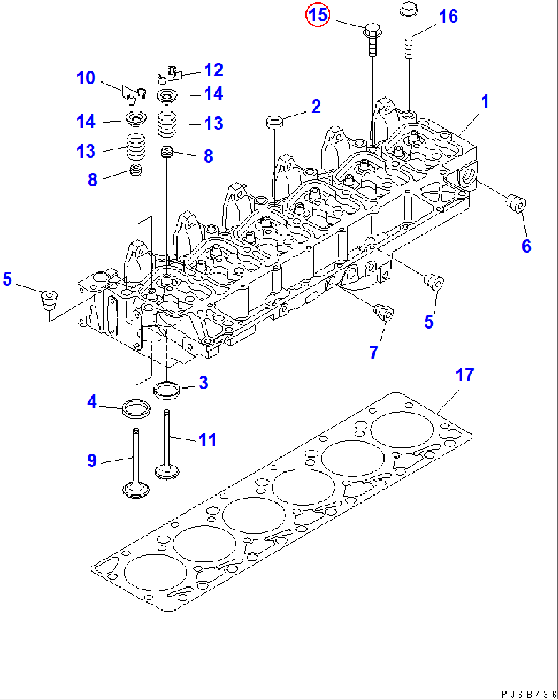 Diagram 6732-11-1610 BOLT - Komatsu