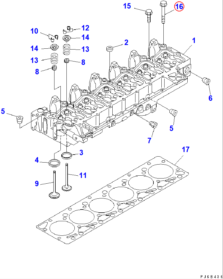 Diagram 6732-11-1620 BOLT - Komatsu