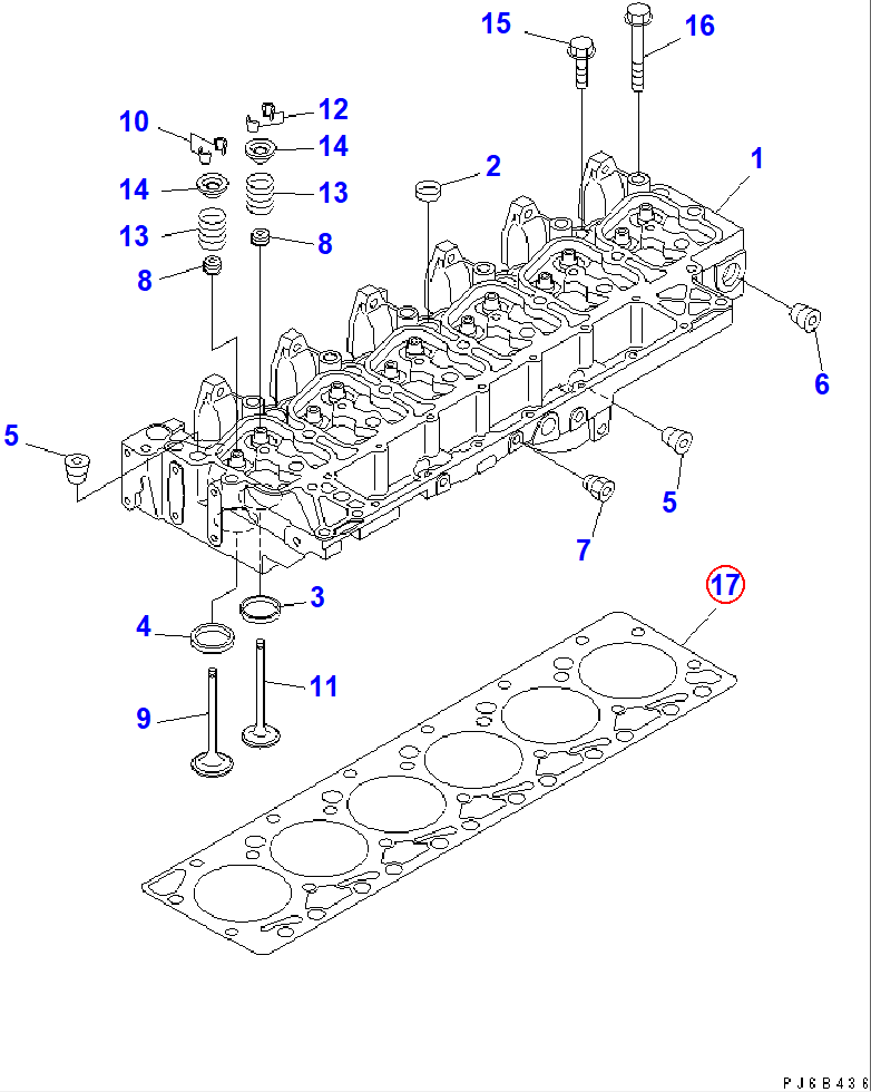 Diagram 6735-11-1821 GASKET [K1] - Komatsu