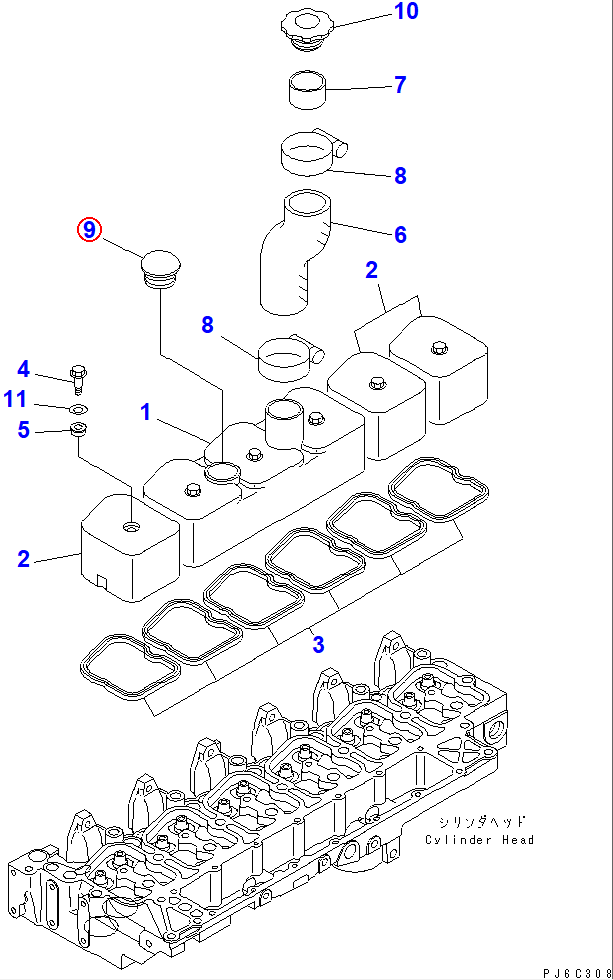 Diagram 6204-11-8610 CAP - Komatsu