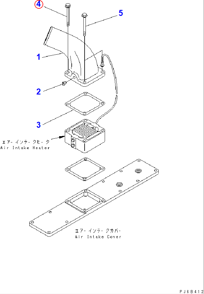 Diagram 6734-11-5210 BOLT - Komatsu