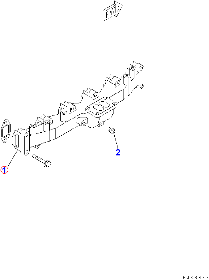 Diagram 6735-11-5120 MANIFOLD,EXHAUST - Komatsu
