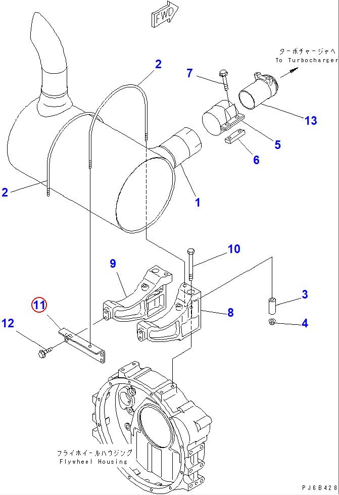 Diagram 6738-11-5330 BRACKET - Komatsu