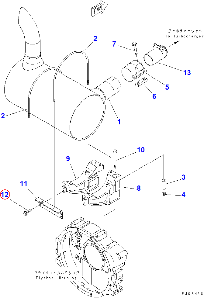 Diagram 01435-01020 BOLT - Komatsu