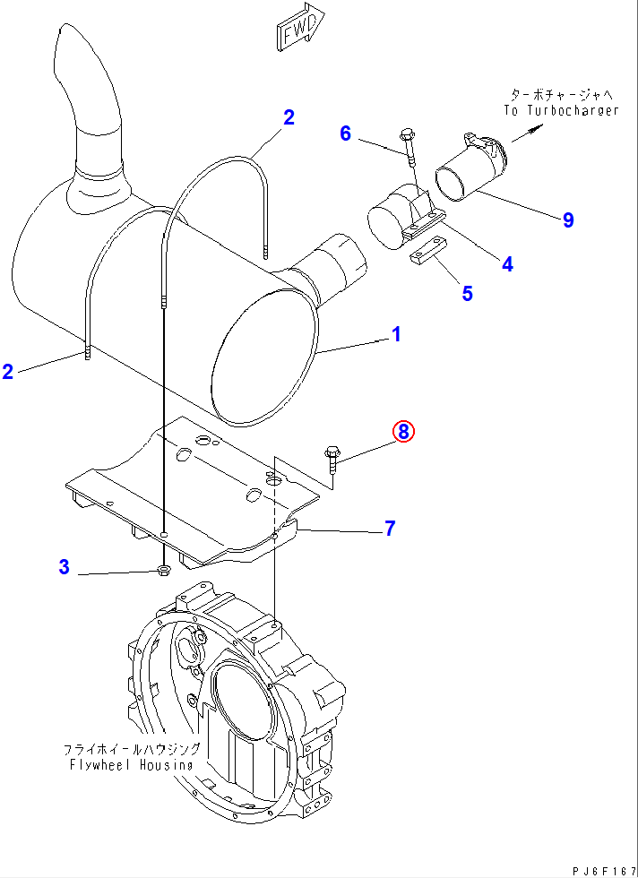 Diagram 01435-01025 BOLT - Komatsu