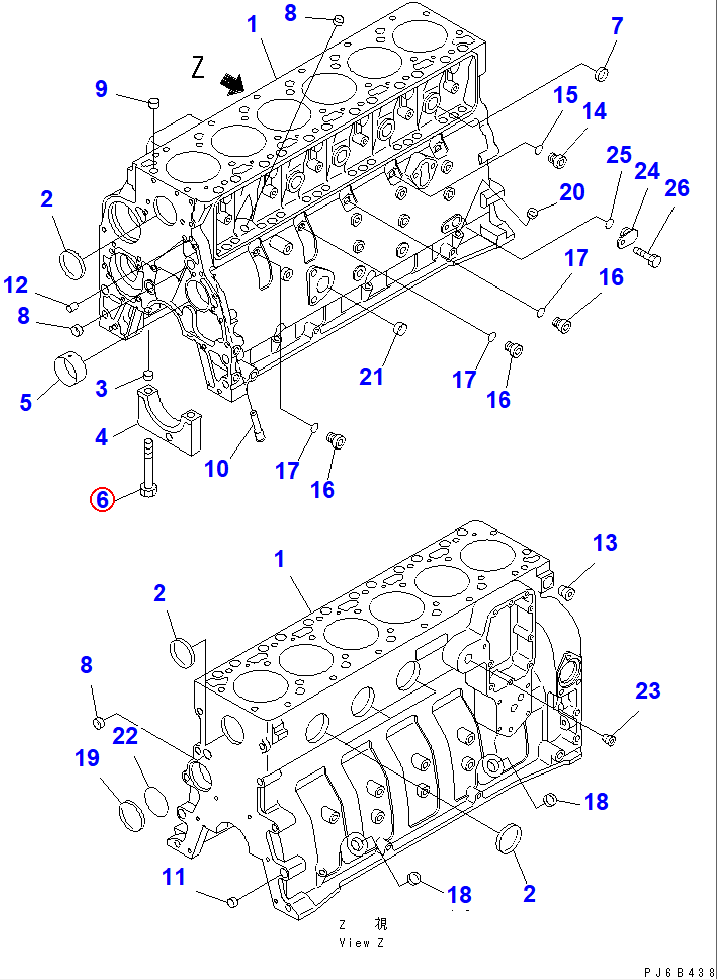 Diagram 6732-21-1611 BOLT - Komatsu