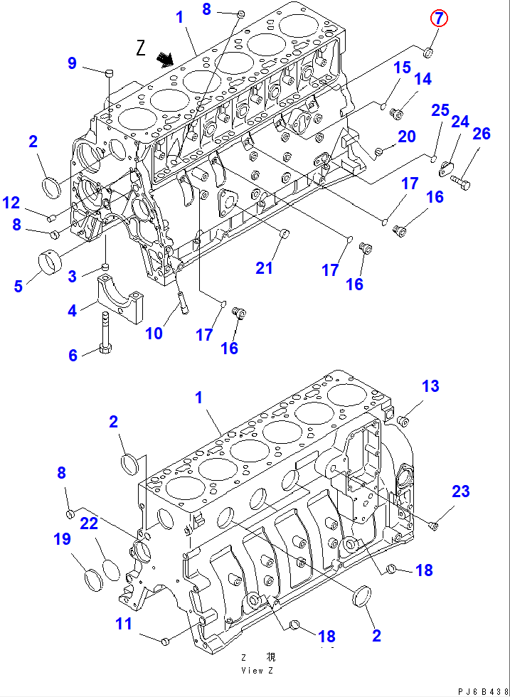 Diagram 6732-21-1820 PLUG - Komatsu