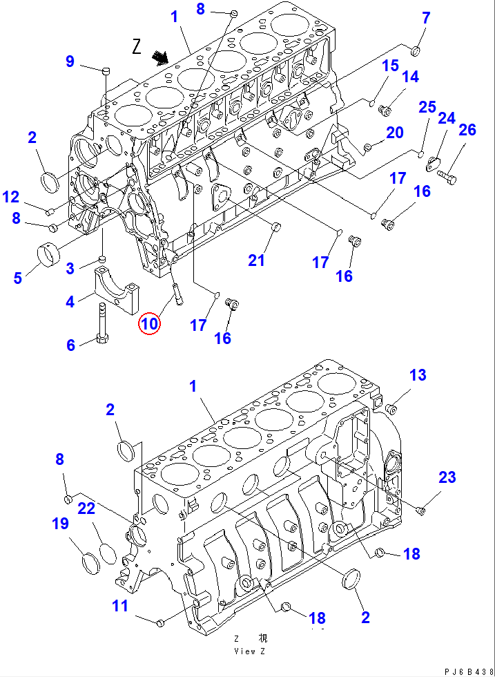Diagram 6731-21-1190 NOZZLE,PISTON COOLING - Komatsu