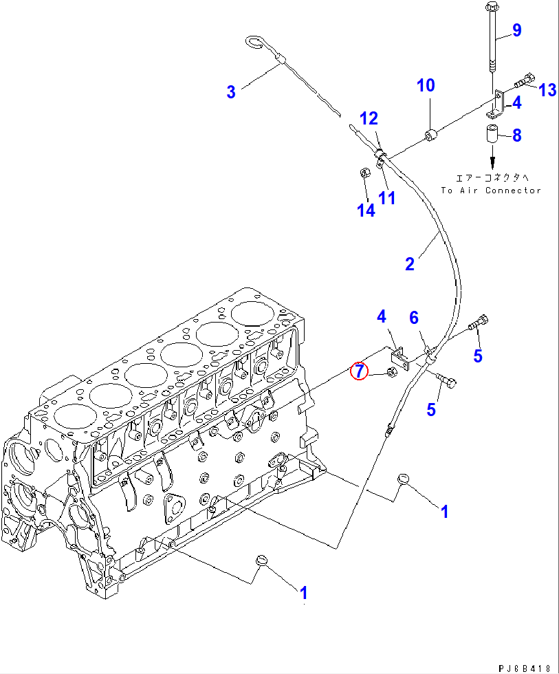 Diagram 6732-71-3210 NUT - Komatsu