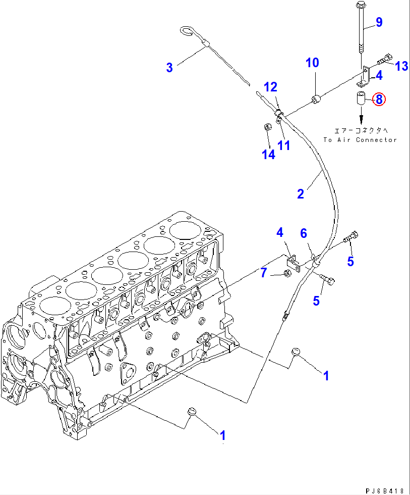 Diagram 203-54-11170 SPACER - Komatsu