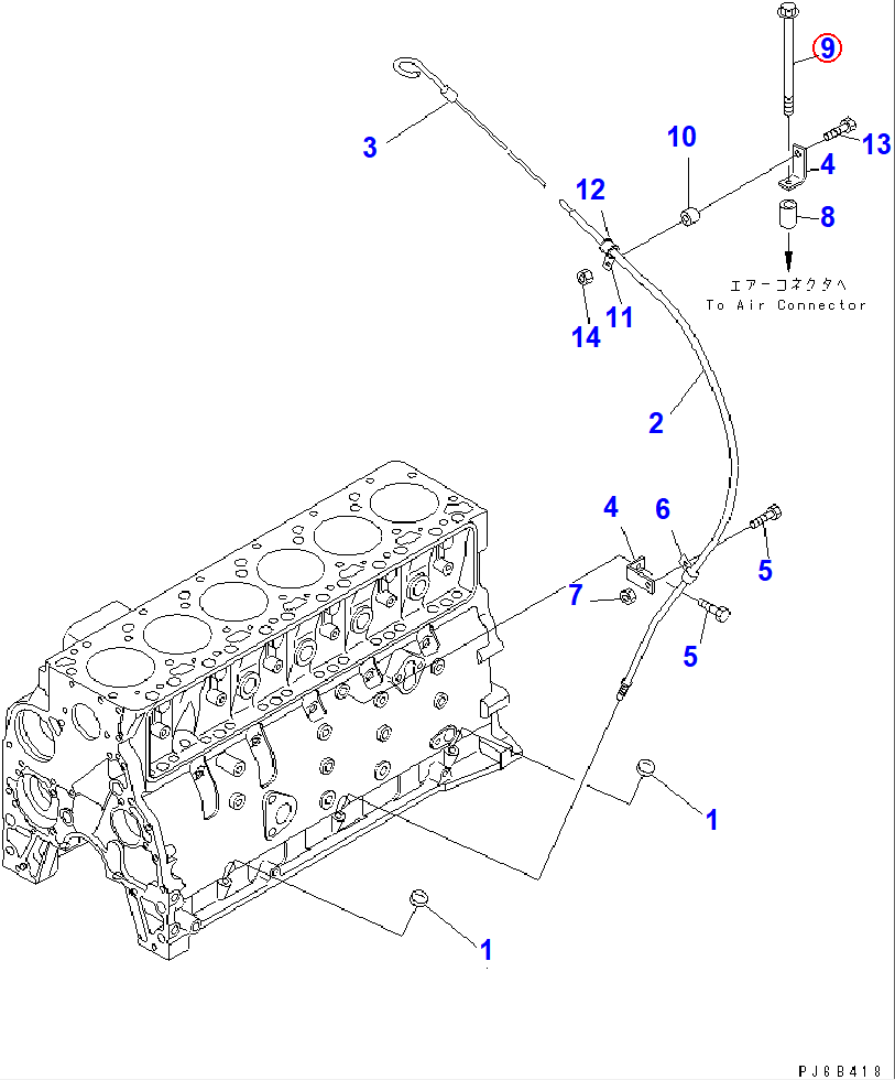 Diagram 6222-11-4910 BOLT - Komatsu