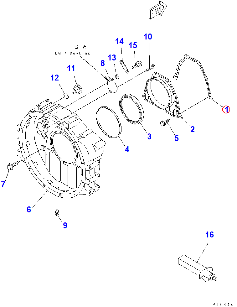 Diagram 6735-21-4191 GASKET (K2) - Komatsu
